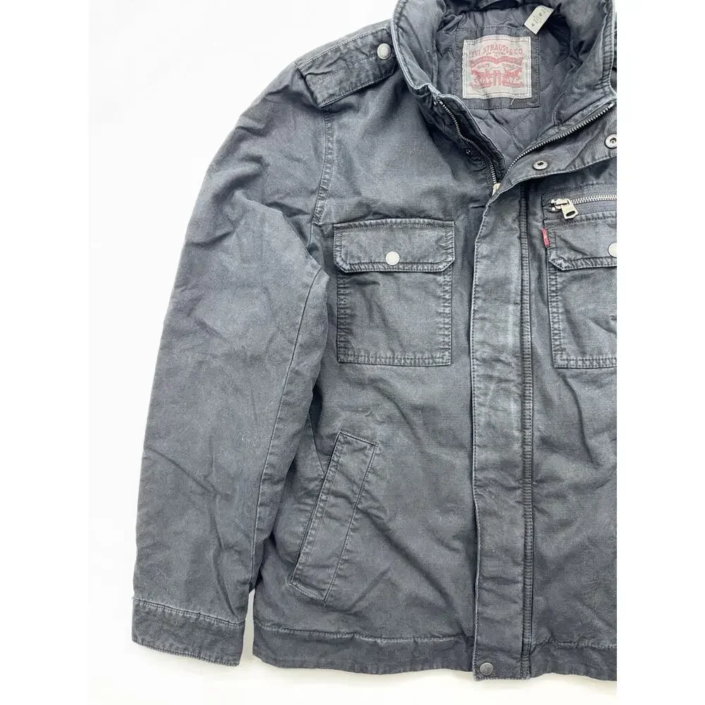 Levi's Two Pocket Military Insulated Cotton Jacket - Black - Men's Size Medium